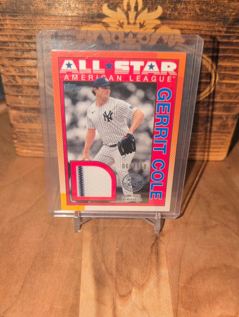 2025 Topps Gerrit Cole Game Used Jersey Relic Patch Card #66/150 Yankees